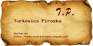 Turkovics Piroska névjegykártya